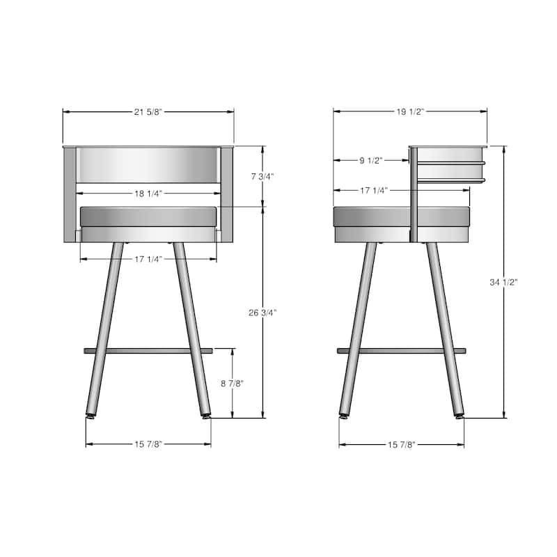 Amisco Eller Swivel Counter and Bar Stool