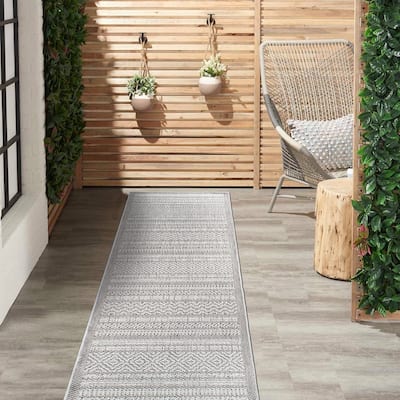 Contemporary Bohemain Stripes Indoor/Outdoor Flatweave Waterproof Backyard Patio Area Rug