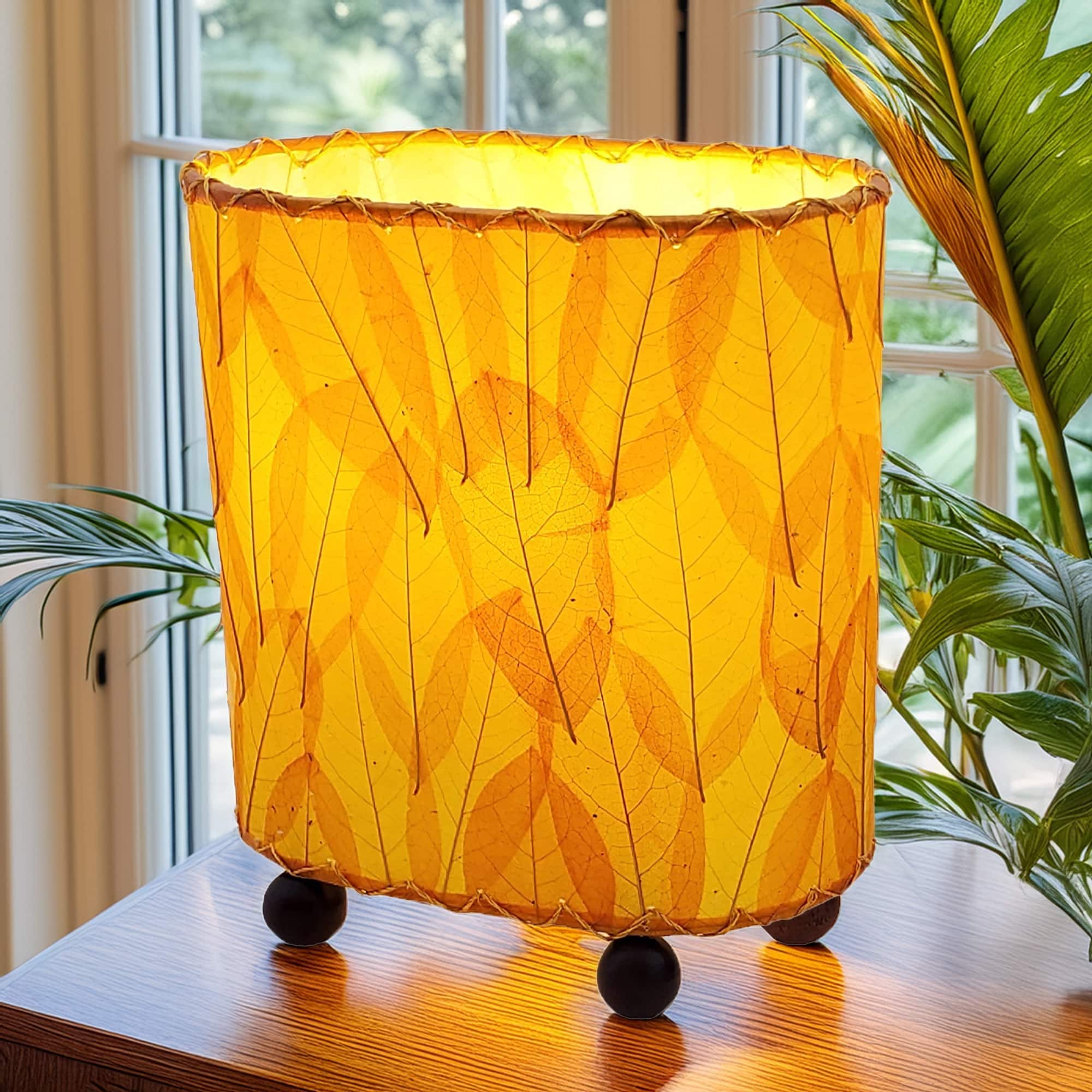 Handmade Eangee Mini Guyabano Lamp, Leaf Shade, 9 x 5 x 9 in. - 9 x 5 x 9