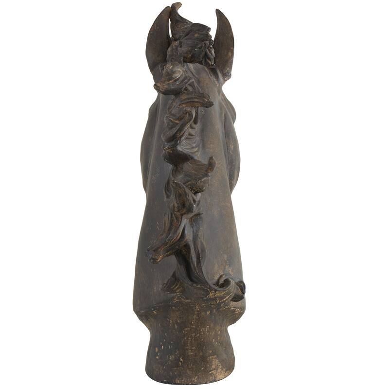 Brown Polystone Horse Decorative Sculpture