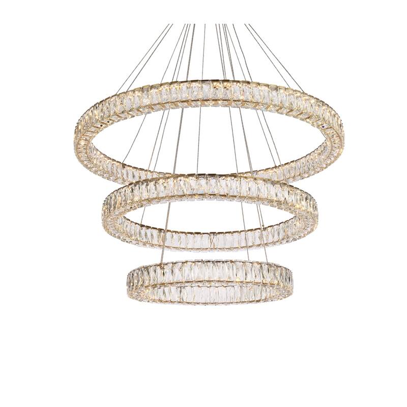 Indigo Home 41 inch LED triple ring chandelier