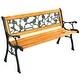preview thumbnail 7 of 7, 49.5" Cast Iron Rose Flower Pattern Terrace Park Garden Porch Bench