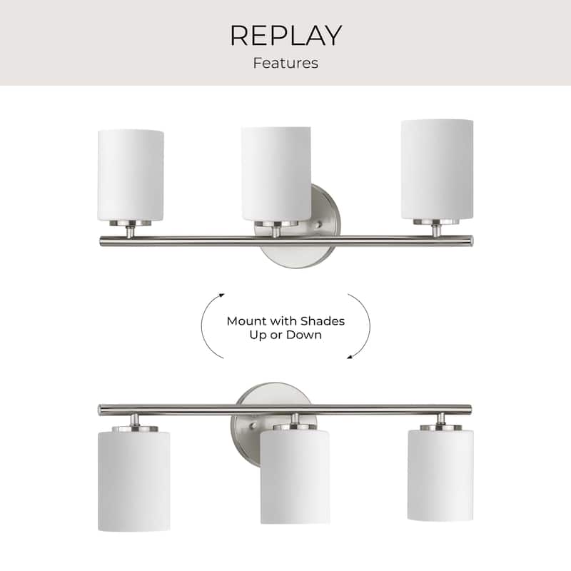 Replay Collection Three-Light Bath & Vanity - 7.875" x 22" x 6"