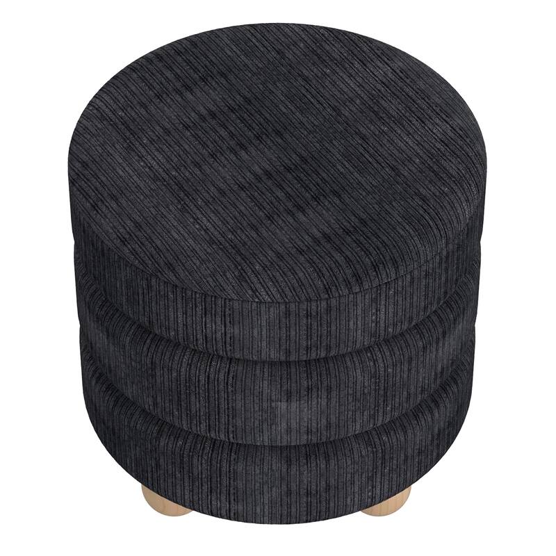Modern Fabric Round Ottoman