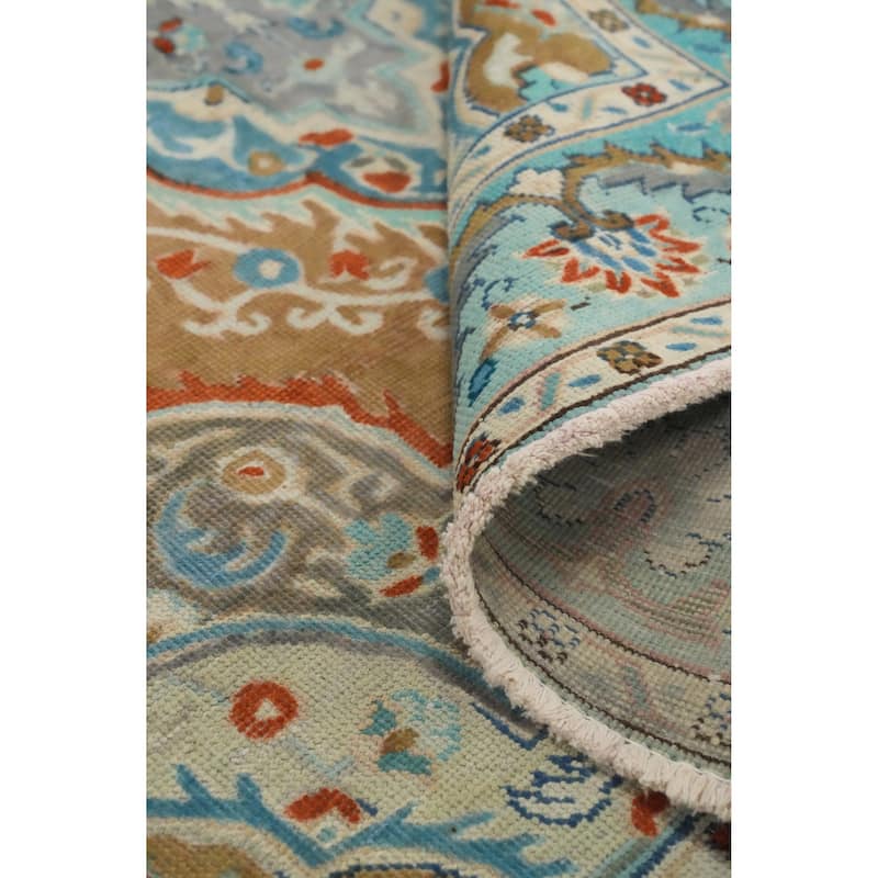 Hand Knotted Oriental 100% Wool Carpet Traditional Medallion Brown Tabriz Area Rug - 6' 2'' X 4' 8''