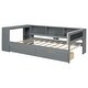 preview thumbnail 9 of 11, Grey Wood Twin Size Platform Bed with Storage Shelves and 2 Drawers
