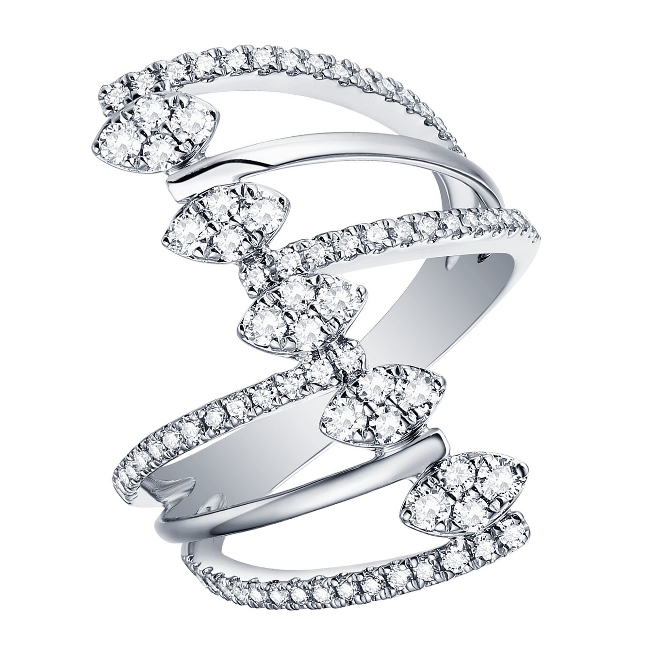 Prisme Jewel 0.80 mm 0.07 TDW G-H//I1 Diamant Naturel Multi-Tone Gold Fancy Ring