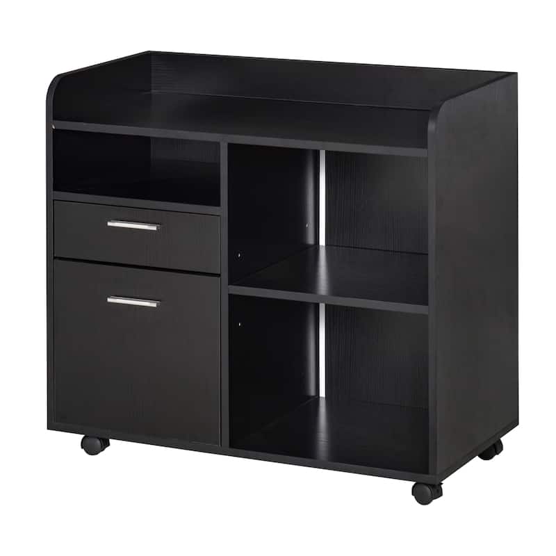 Vinsetto Printer Stand with 2 Drawers, Adjustable Shelves and Wheels for Home Office