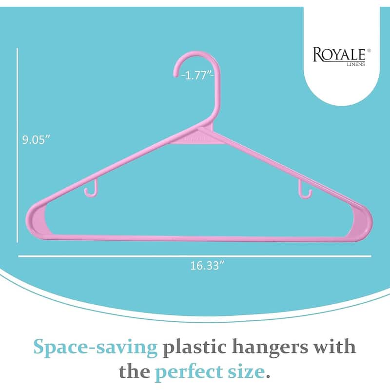 Royale Plastic Clothes Hangers With Hooks - Ideal For Everyday Use