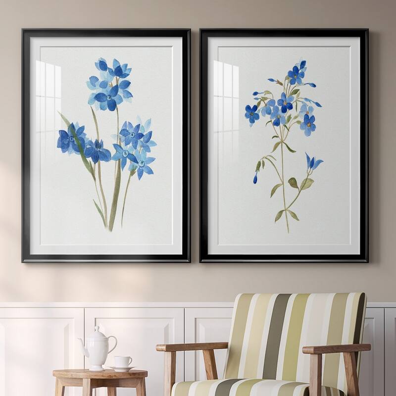 Blue Blossom Botanical I Premium Framed Print - Ready to Hang