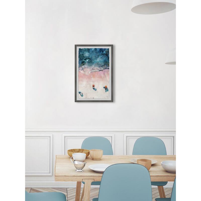 Beach Scene Framed Painting Print - Coastal Wall Art Decor - Victorian Style Home Decor