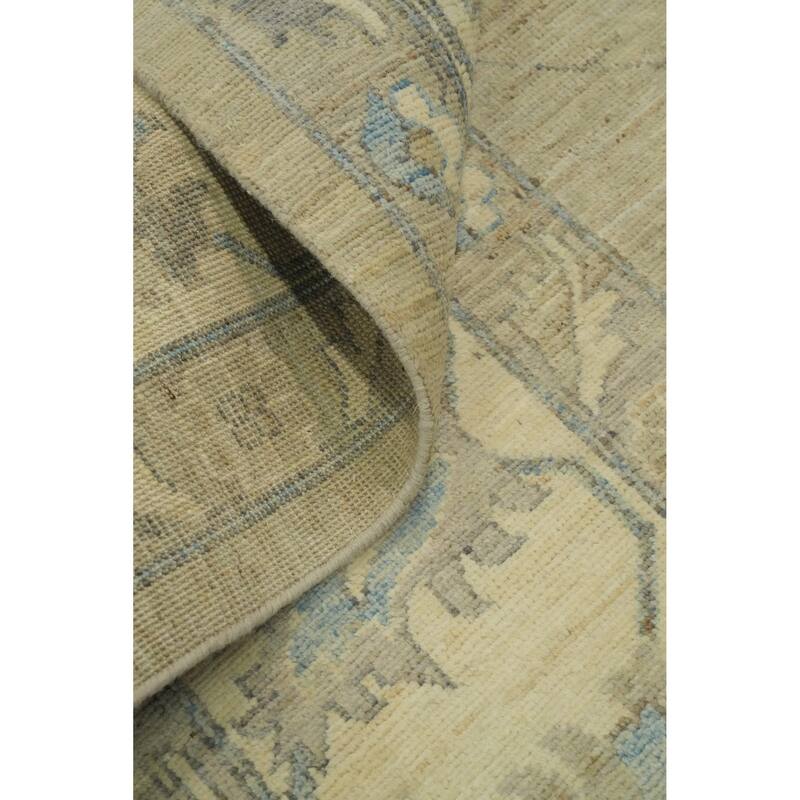 Vegetable Dye Wool Oushak Turkish Large Rug, Floral Geometric Carpet - 14' 10'' X 11' 9''