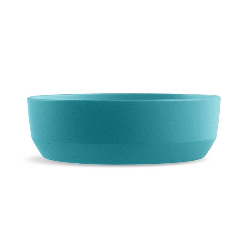 Abode Homewares Bevel Wheat Straw Pet Bowl - Set of 2 - Large - Teal