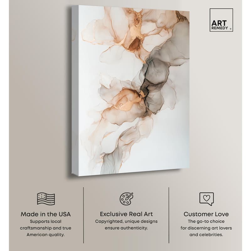 Smoky Gold Drift Canvas by Art Remedy, Gallery Wrapped