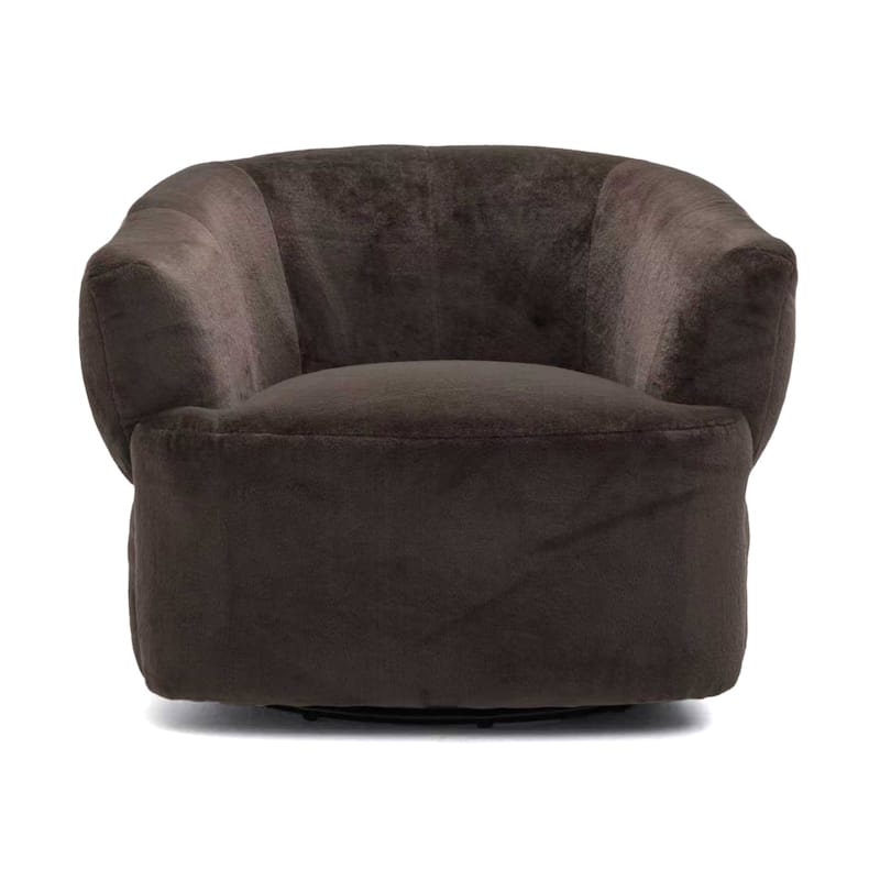 Christopher Knight Home - Plush Modern Swivel Upholstered Club Chair with Ergonomic Barrel Comfort