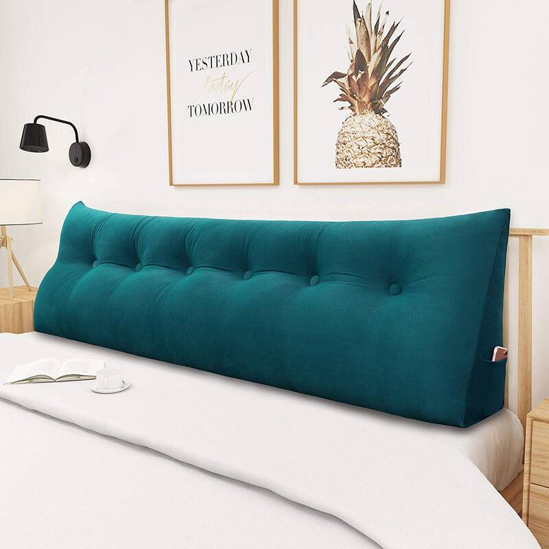 WOWMAX Bed Rest Wedge Bolster Headboard Back Support Pillow Velvet