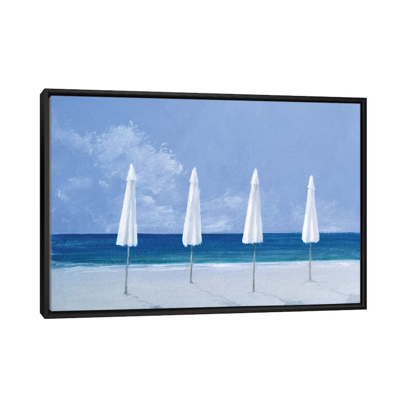 iCanvas "Beach Umbrellas" by Lincoln Seligman Framed Canvas Print - Black - 26x40