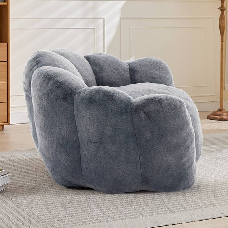 Lotus Type Compression Lazy Sofa Oversized Bean Bag Sofa Accent Chair for Adults with Pull Strap and Non-slip Base, Easily Moved