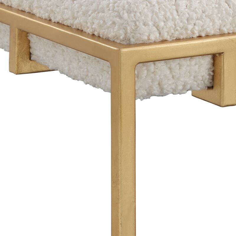 Uttermost Paradox 24" Wide Gold Contemporary Seat Bench with Faux