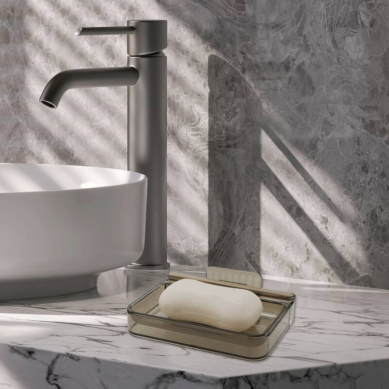 Portable Wall Mounted Soap Holder for Bathroom 5.31"x4.13"x1.1" 1 Pc - Gray