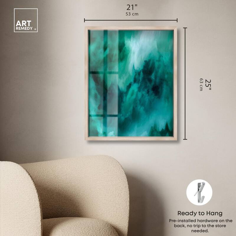 Textured Teal I Shadowbox by Art Remedy