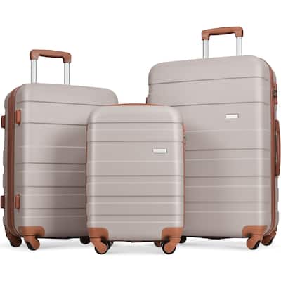 New Model ABS Hardshell 3 Piece Luggage Sets, Lightweight Durable Suitcase with Spinner Wheels and TSA Lock, for Travel