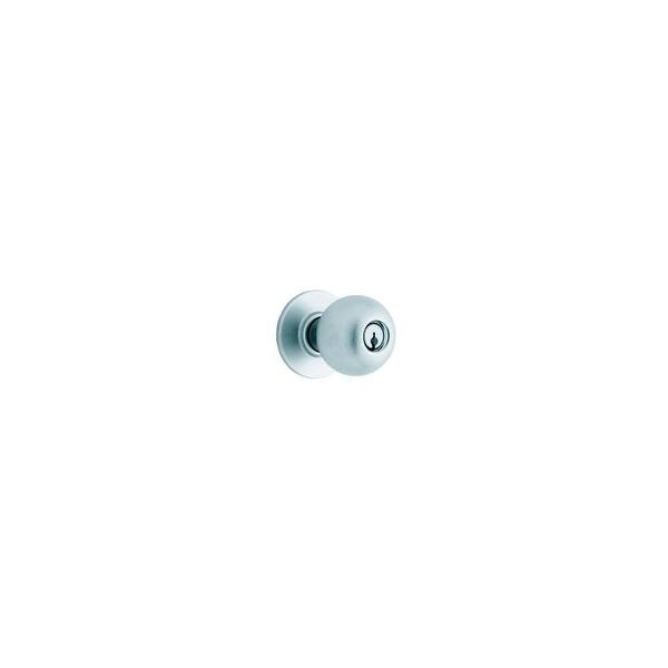Shop Schlage A25d Orb Orbit Exit Only Door Knob With Exterior Blank Plate Satin Chrome Overstock 16080119