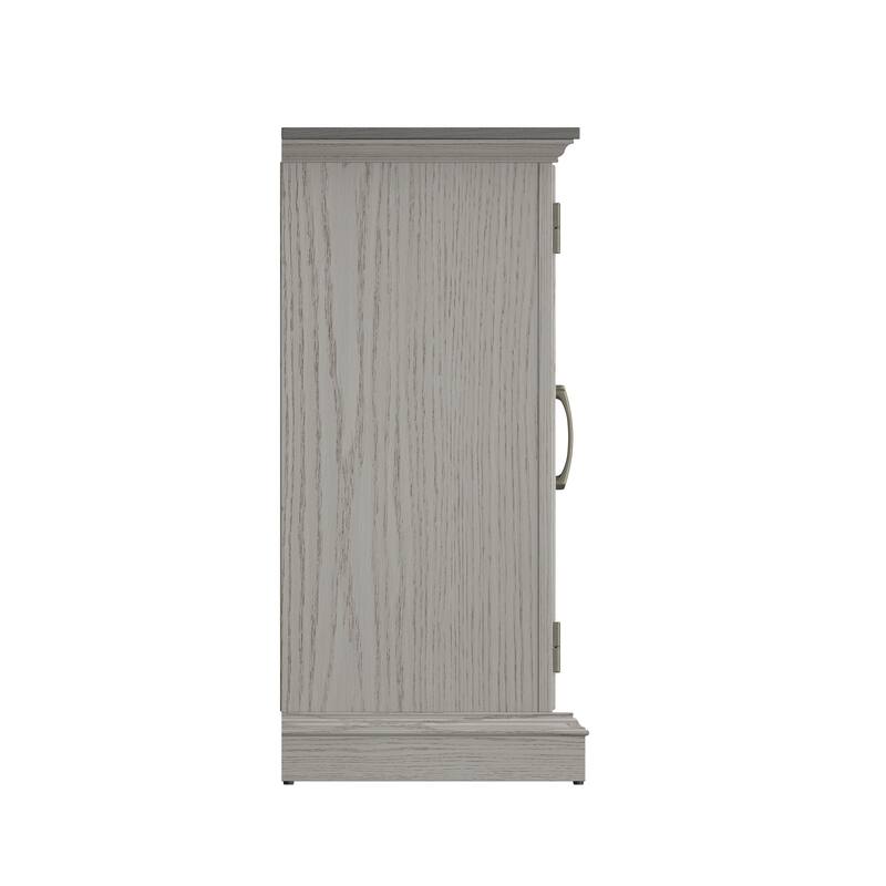 duraflame® Electric Fireplace Entertainment Center with Glass Cabinet Storage, Blanco Oak