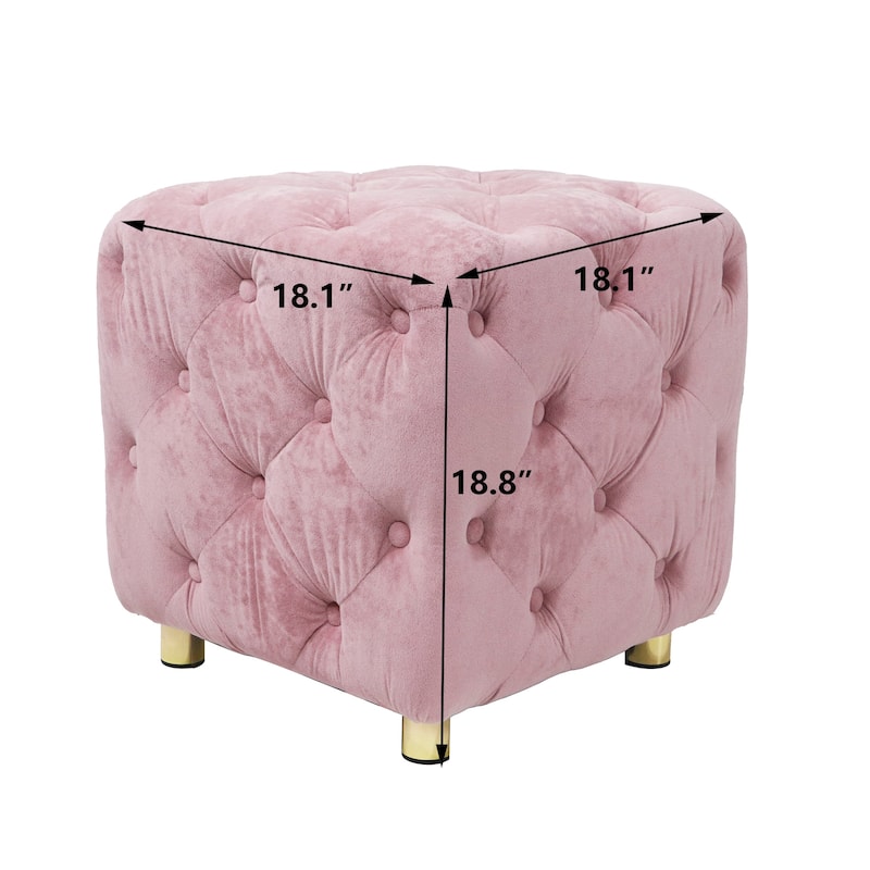 Comfortable Velvet Upholstered Ottoman