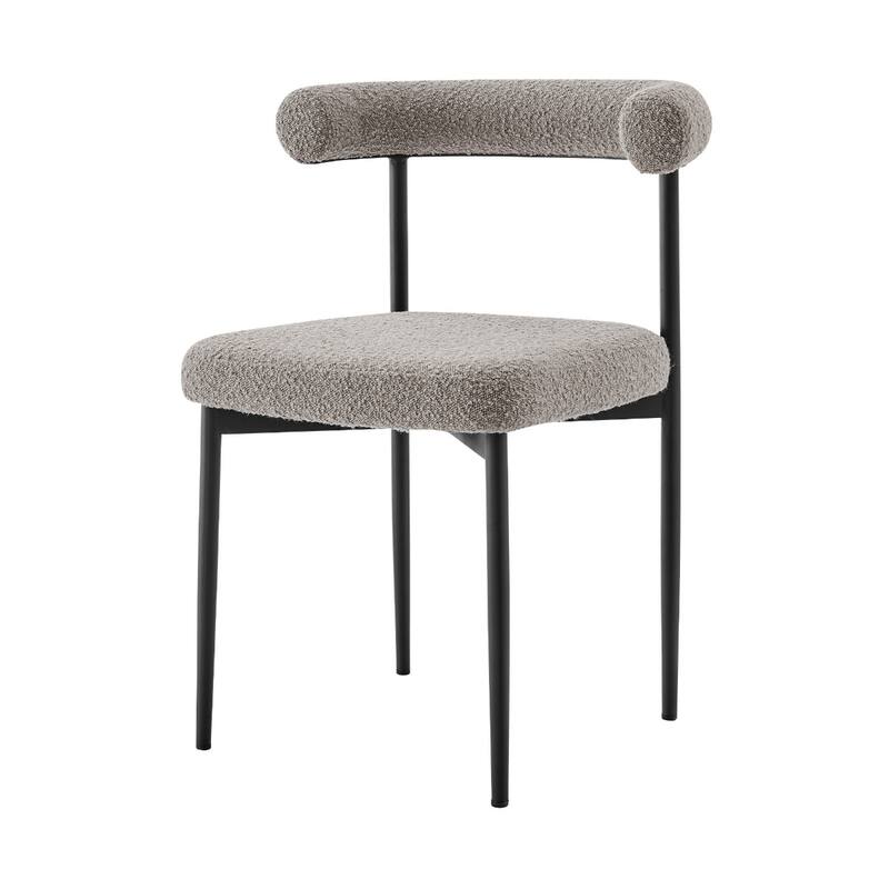 Set of 2 Upholstered Open Back Dining Chairs with Metal Legs - 20.50” x 23.50” x 30.50”