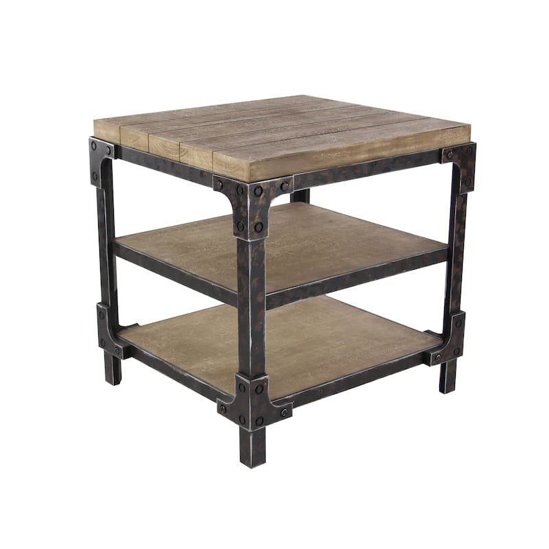 Wood 2 Shelf Accent Table - Brown - Roche River Decor