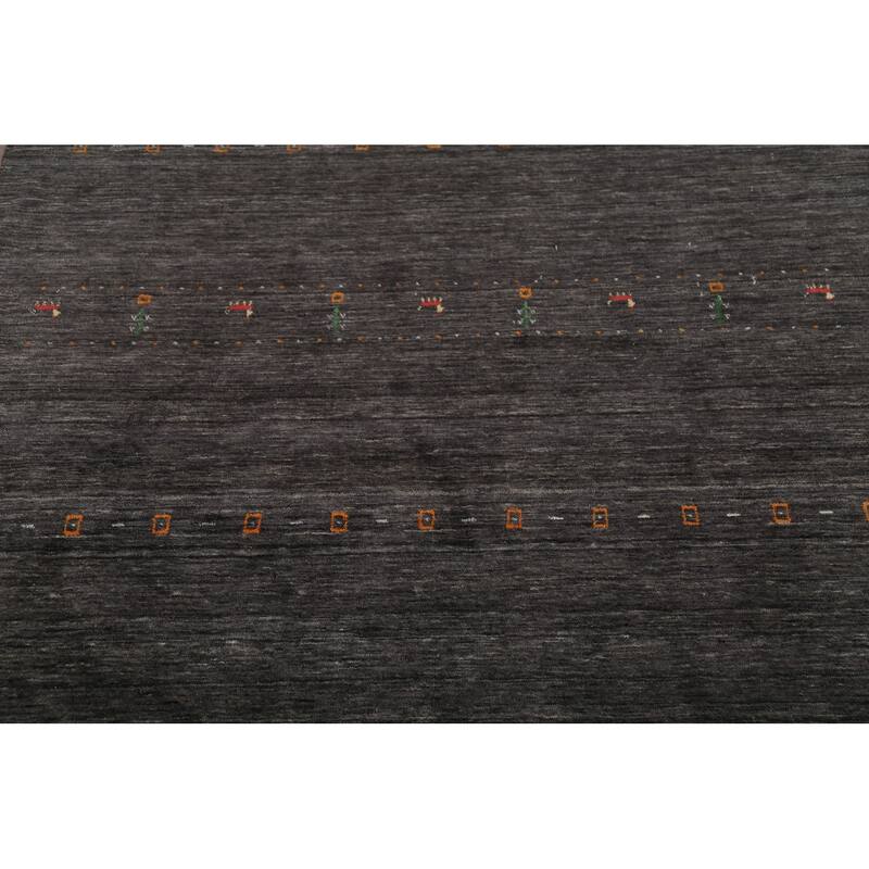 Animals Tribal Gabbeh Indian Area Rug Hand-Knotted Wool Carpet - 5'7"x 7'8"
