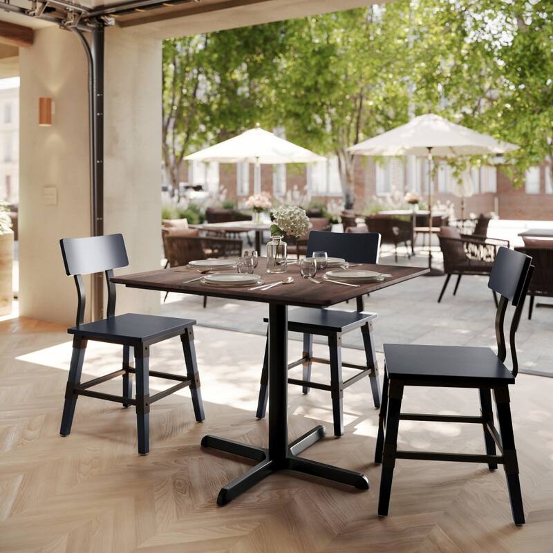 Commercial HPL Tabletop with Table Height Crisscross Base