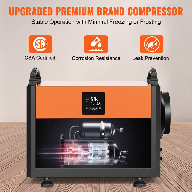 190 Pints Commercial Dehumidifier with Drain Hose for Crawl Spaces, Basements Warehouse & Job Sites - 190 Pints