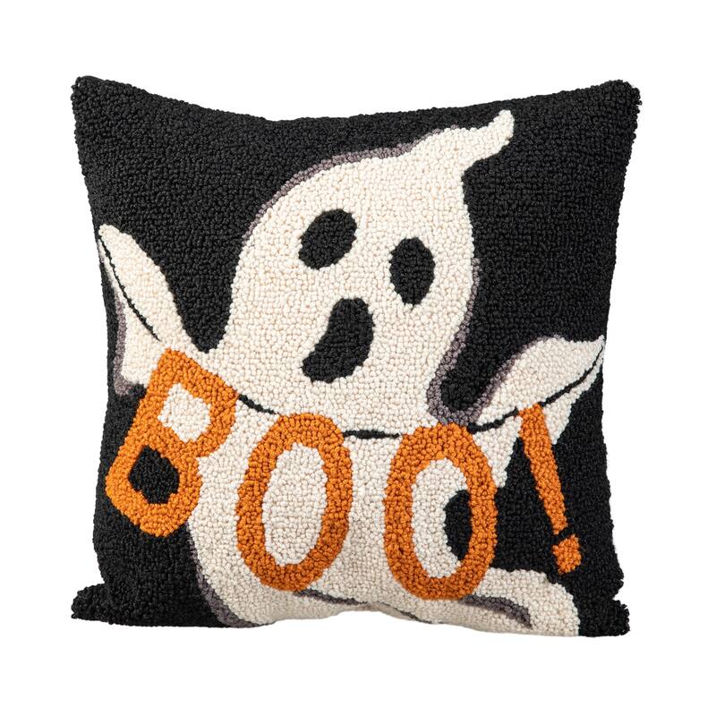 Glitzhome 14"L Polyester Halloween Ghost BOO Pillow