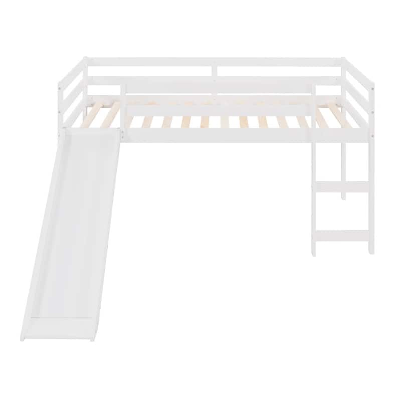Merax Twin Loft Bed with Slide, Ladder
