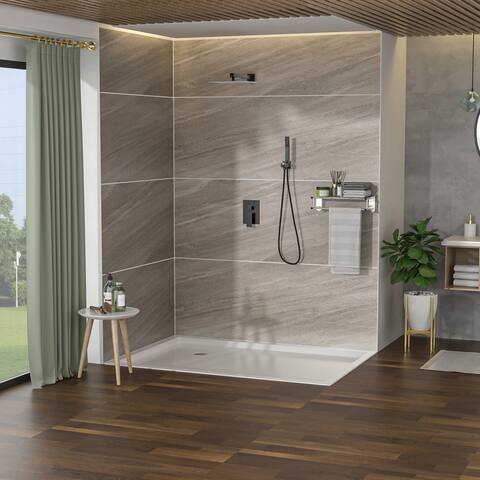 10" square shower set with Dual Shower Heads, Matte Black