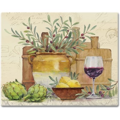 CounterArt Rustic Wine Decorative 3mm Heat Tolerant Tempered Glass Cutting Board 15" x 12" Made in the USA Dishwasher Safe
