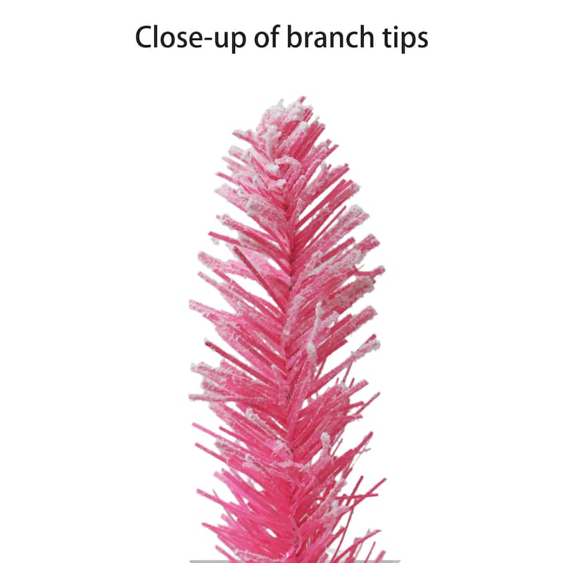 Puleo International Pre-Lit 4.5' Pink Pencil Artificial Christmas Tree