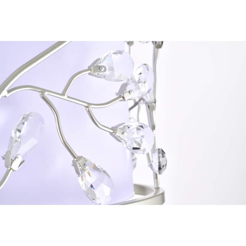 Lala Crystal Semi Flush Mount Ceiling Light Satin Silver Finish 3-Light - N/A