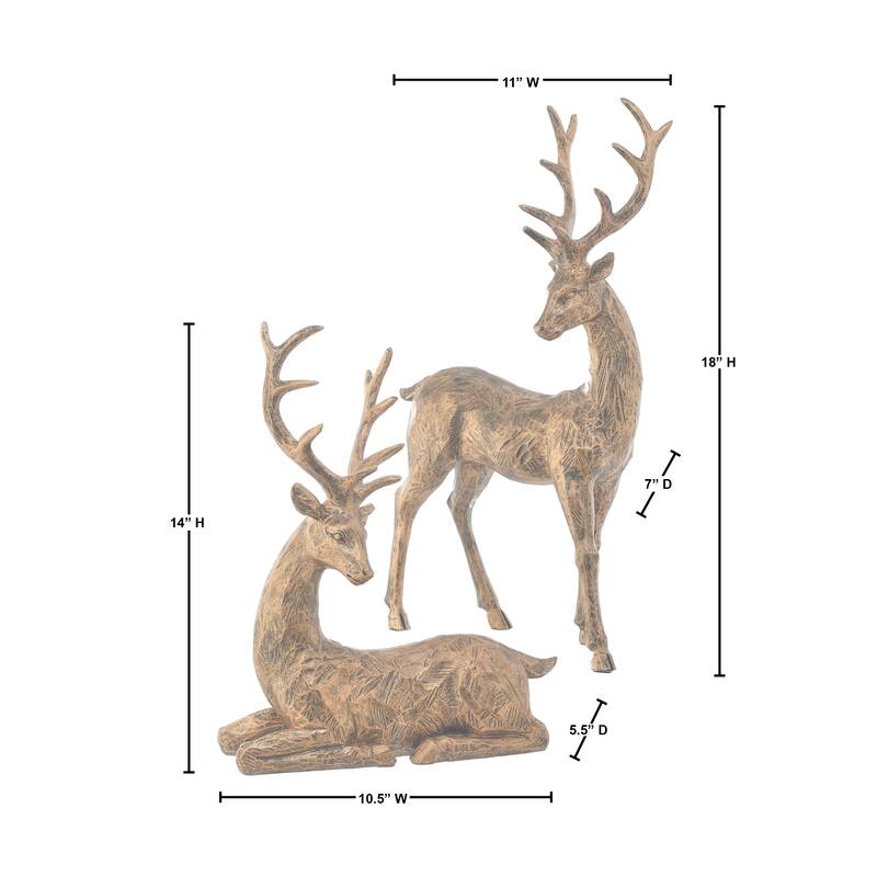 14-18" Resin Highlands Deer Set of 2