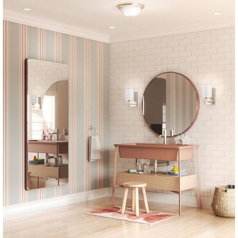Merry Collection 1-Light Brushed Nickel Etched Glass Transitional Wall Light