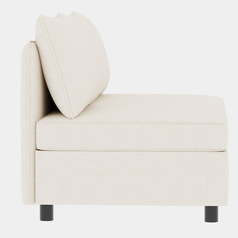 129'' Convertible 8-Seat Modular Sectional Sofa with Storage Ottoman and Comfortable Sleeper Options