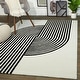preview thumbnail 1 of 3, Anscombe Art Deco Area Rug 5'3" x 7' - White