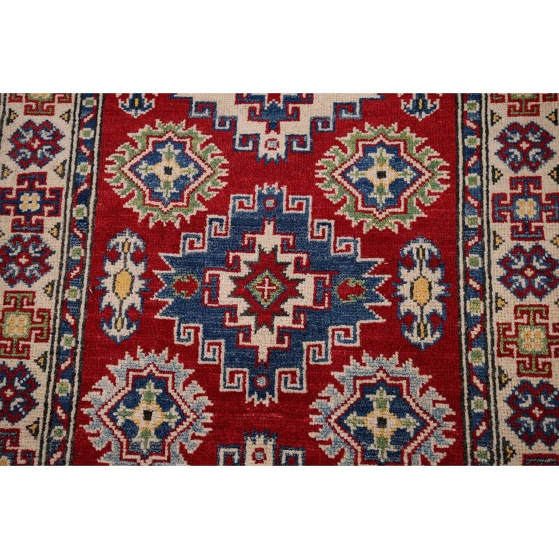 Kazak Oriental Rug Hand-Knotted Wool Carpet - 2'7" x 19'3"