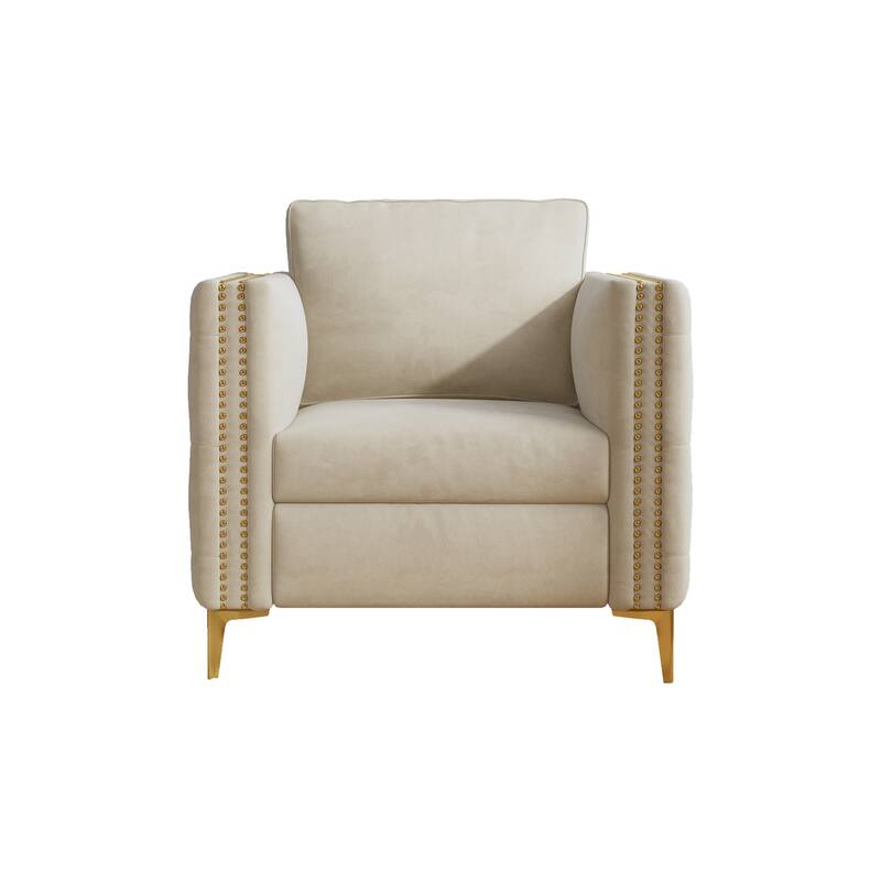 Accent Chair for Living Room Upholstered Arm Chair with Metal Legs