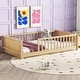 preview thumbnail 3 of 6, Sturdy Structure Floor Twin size Platform Bed with Built-in Book Storage Rack