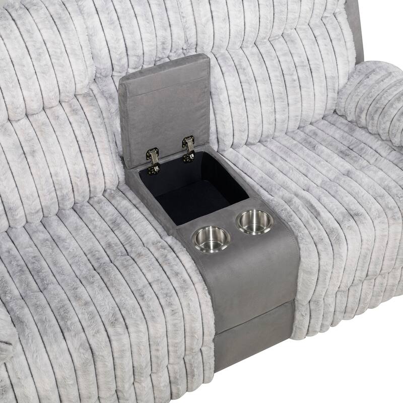Brown Console Reclining Loveseat