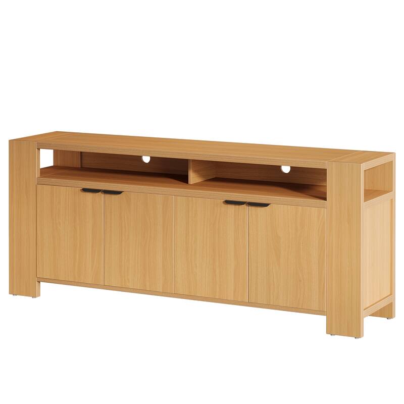 Industrial 67'' TV Stand with Adjustable Shelves & Cable Management