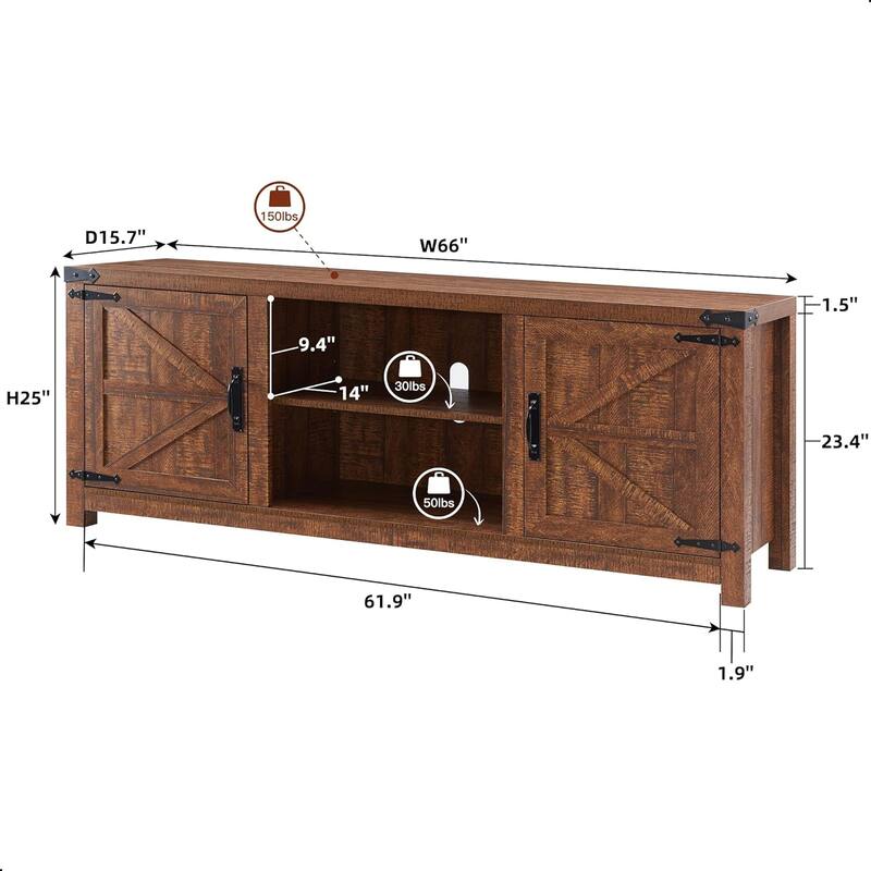Farmhouse TV Stand, Television Console Table, Entertainment Center